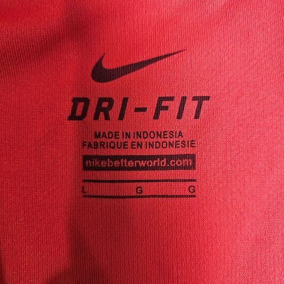 Nike Dri Fit Size L Large Mens Active Polo Shirt Short Sleeve Red Golf - Picture 3 of 13
